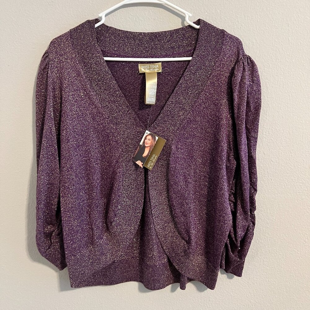 Miss Tina by Tina Knowles Cropped Cardigan - Sz L(12/14) (NWT)